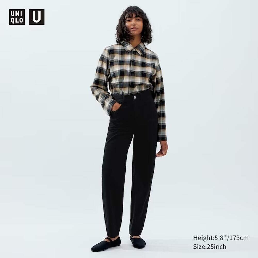 Uniqlo U Black Curved Jeans 100% Cotton Denim Women's Size 25 x 31 NWT NEW Small